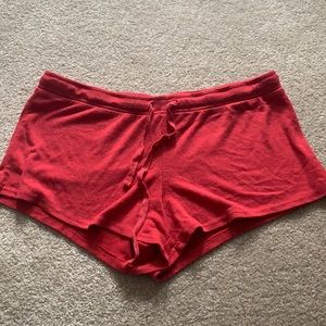 Red lounge shorts